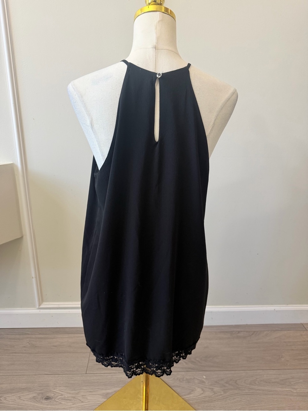 Monteau Black Halter Lace-Trim Mini Dress - Picture 5 of 7